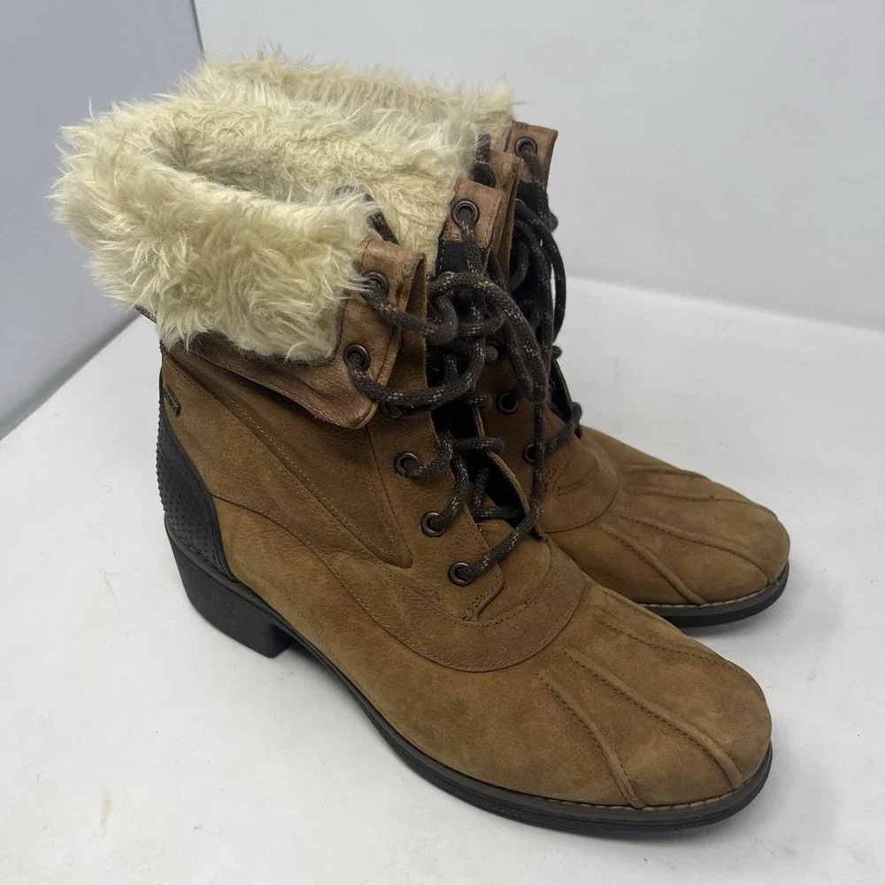 Merrell Chateau Mid Lace Polar Waterproof Boots Brown Suede Women's 11